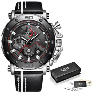 Relogio Masculino 2019 New LIGE Sport Chronograph Mens Watches Top Brand Casual Leather Waterproof Date Quartz Watch Man Clock