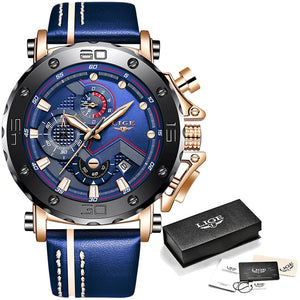 Relogio Masculino 2019 New LIGE Sport Chronograph Mens Watches Top Brand Casual Leather Waterproof Date Quartz Watch Man Clock